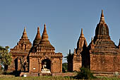 Bagan Myanmar. Cluster of red brick temples near Min myaw yaza  